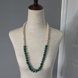kate spade ♠️ Pearl and Green Necklace